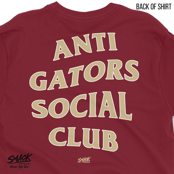 Anti Gators Social Club T-Shirt for Florida State College Football Fans (SM-5XL)
