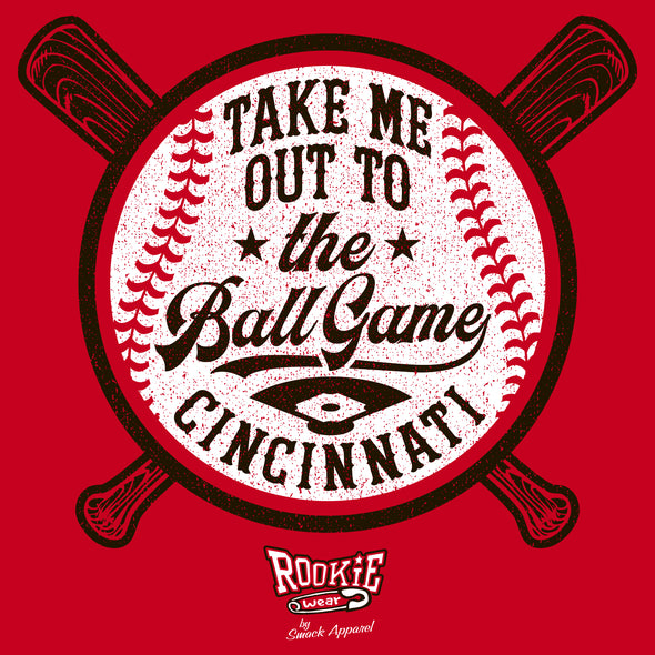 Take Me Out To the Ball Game Baby Apparel for Cincinnati Baseball Fans (NB-7T)