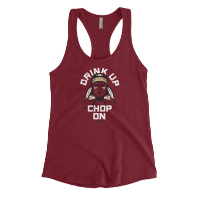 Drink Up Chop On Ladies Shirt | Florida State College Football Ladies Apparel