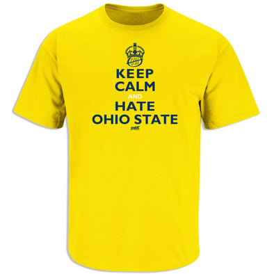 Michigan College Sports Apparel | Shop Unlicensed Michigan Gear | Keep Calm and Hate Ohio State Shirt