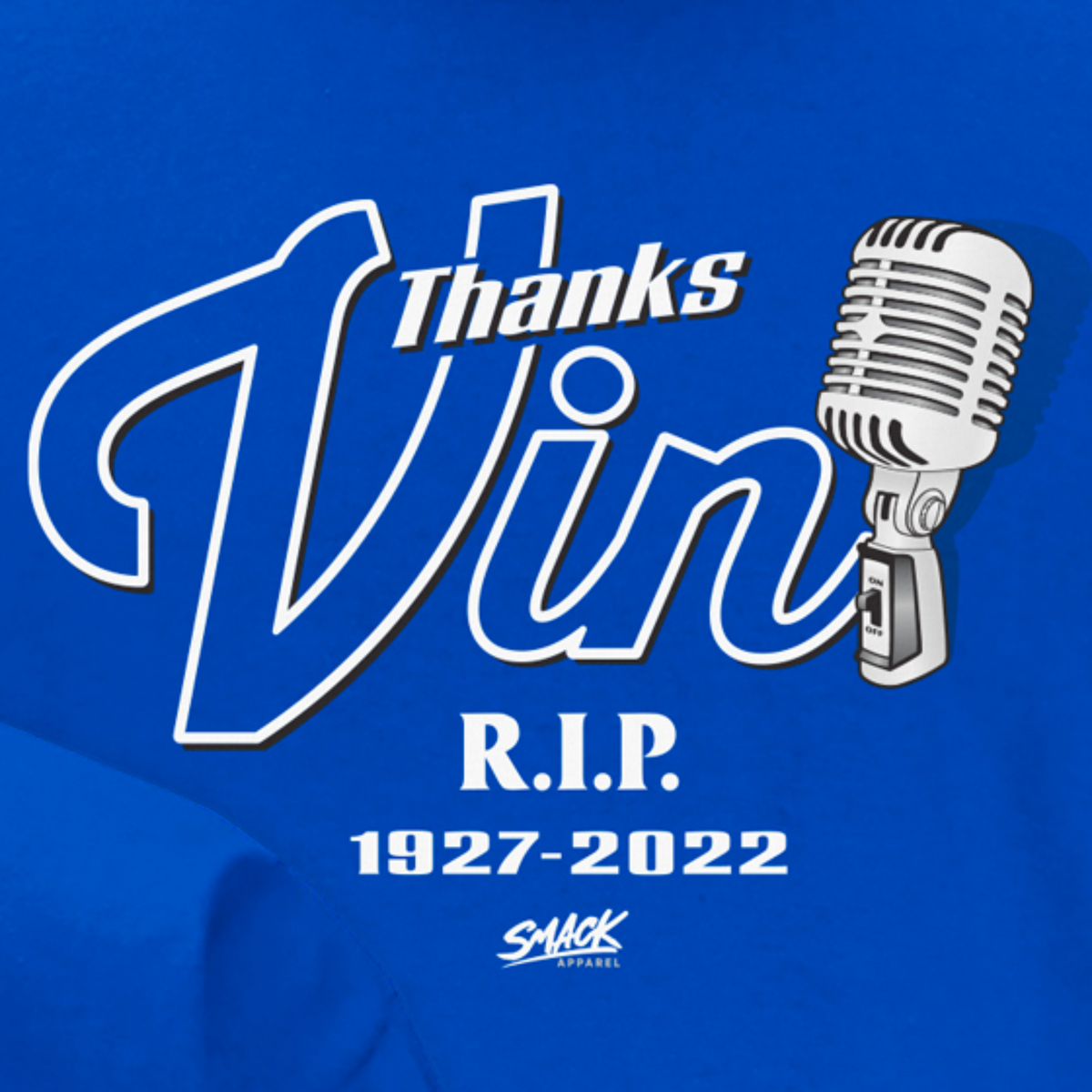 Los Angeles Dodgers Mens T-Shirt Thanks Vin Scully Blue Tee – THE