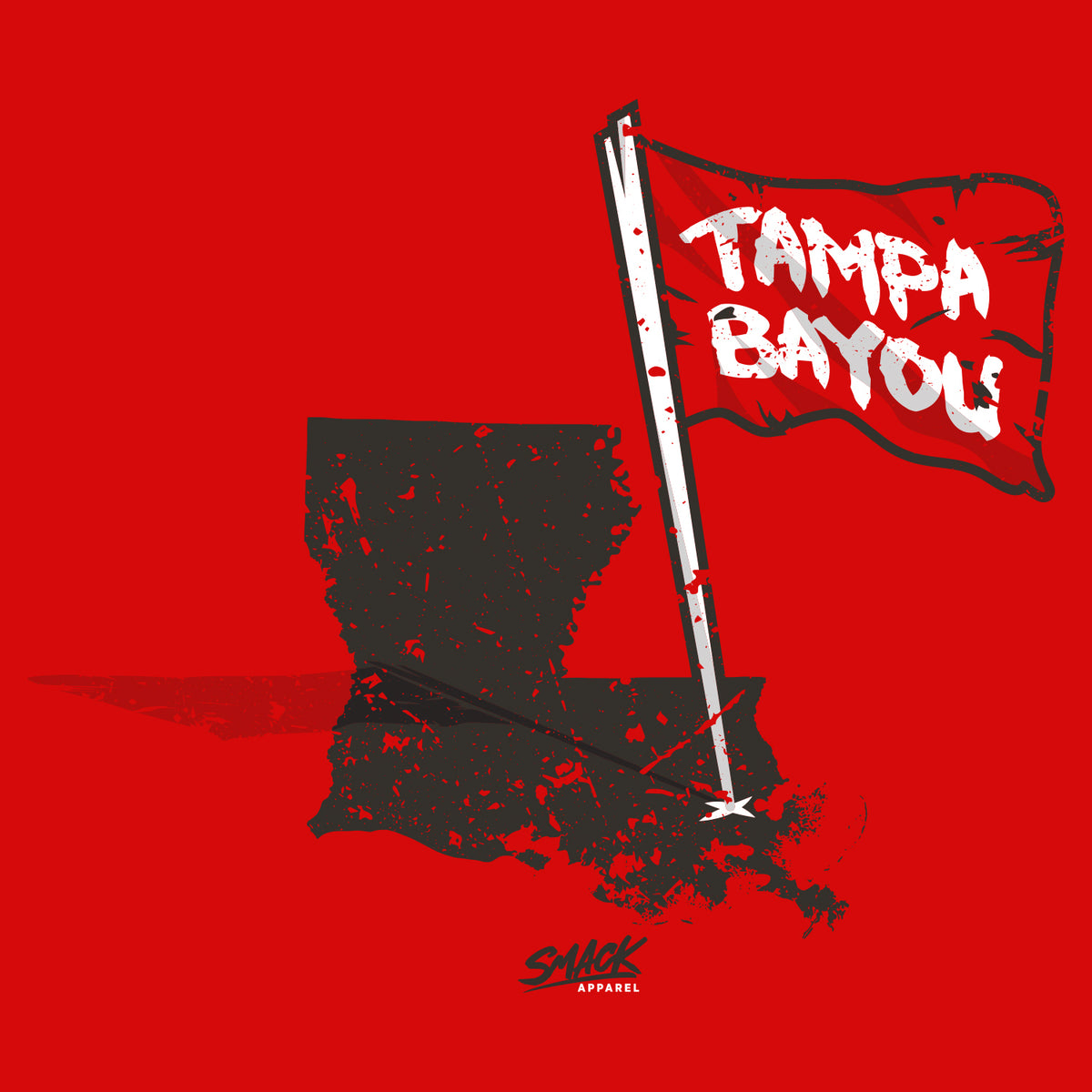 Smack Apparel Tampa Bayou T-Shirt (anti-Saints) for Tampa Bay Football Fans (SM-5XL) Soft Style Short Sleeve / Large / Red