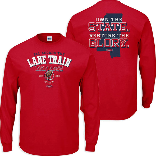 All Aboard the Lane Train T-Shirt for Ole Miss Football Fans