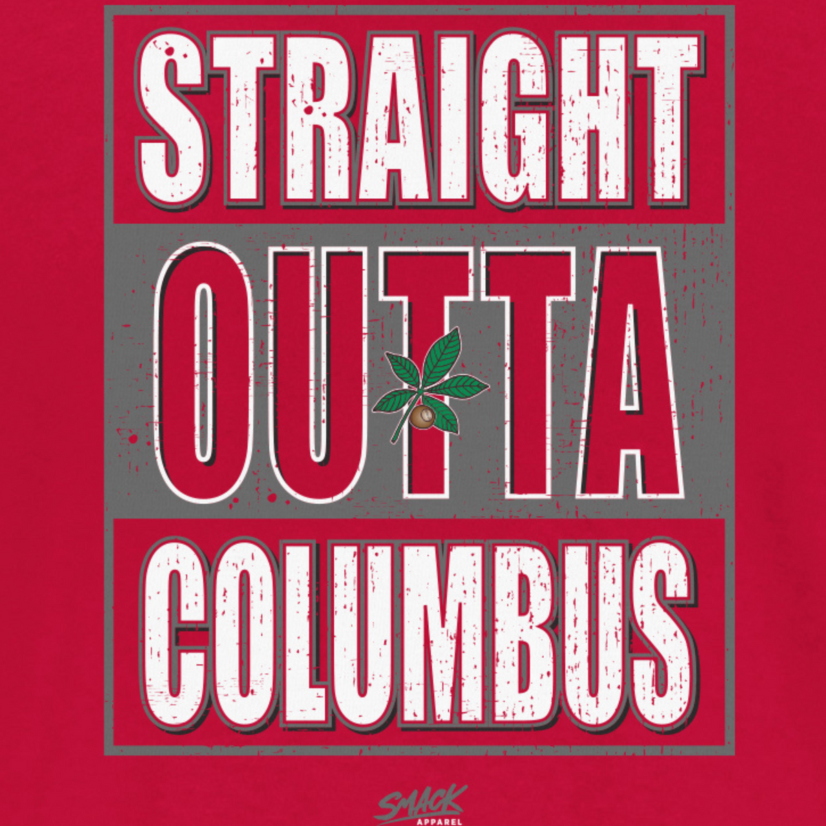 T-Shirt Straight Outta Columbus, Uomo, Gildan Ultra Cotton, Made In USA, Personalizzabile
