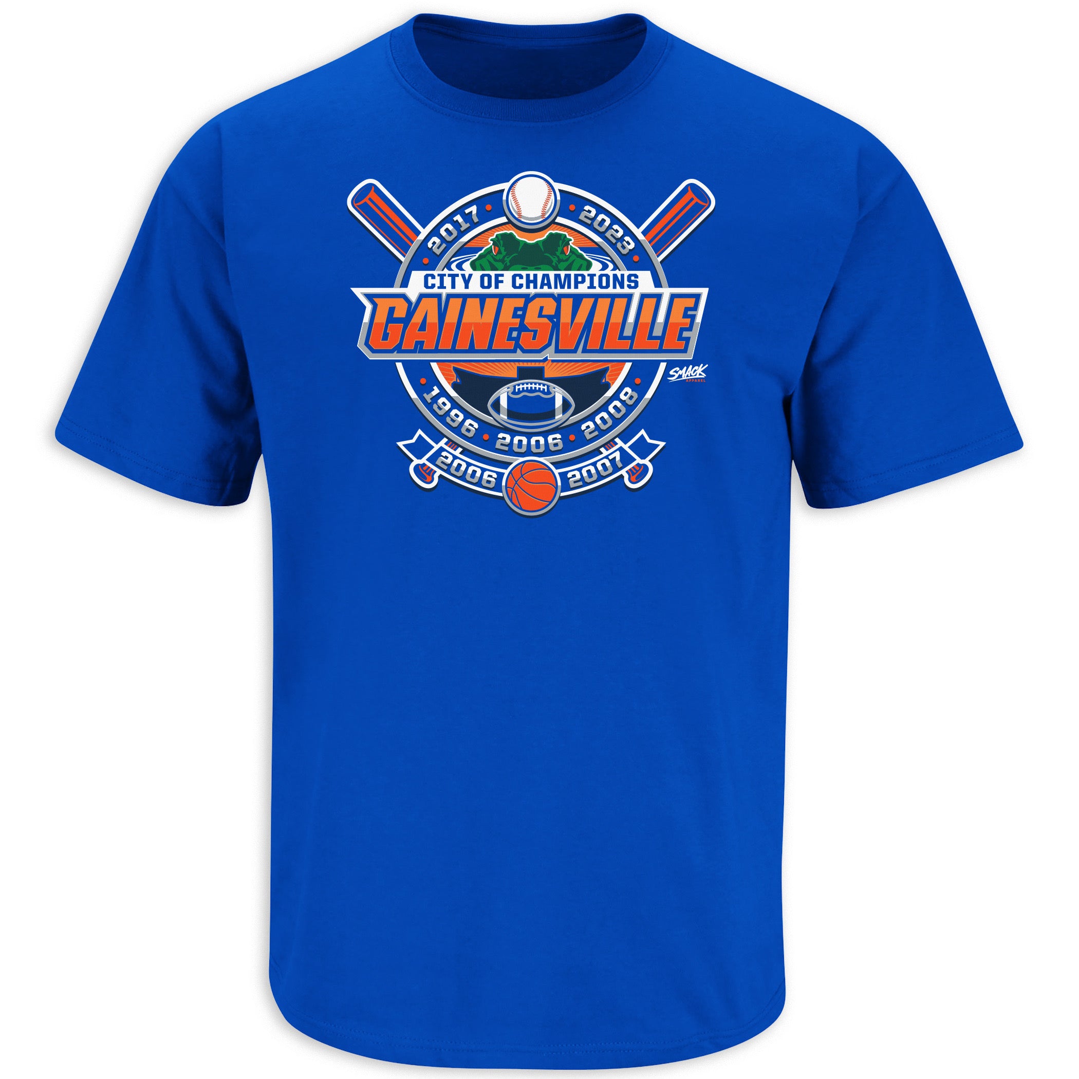Smack Apparel Gainesville City of Champions Shirt | Florida College Apparel | Shop Florida Fan Gear, 3XL / Blue