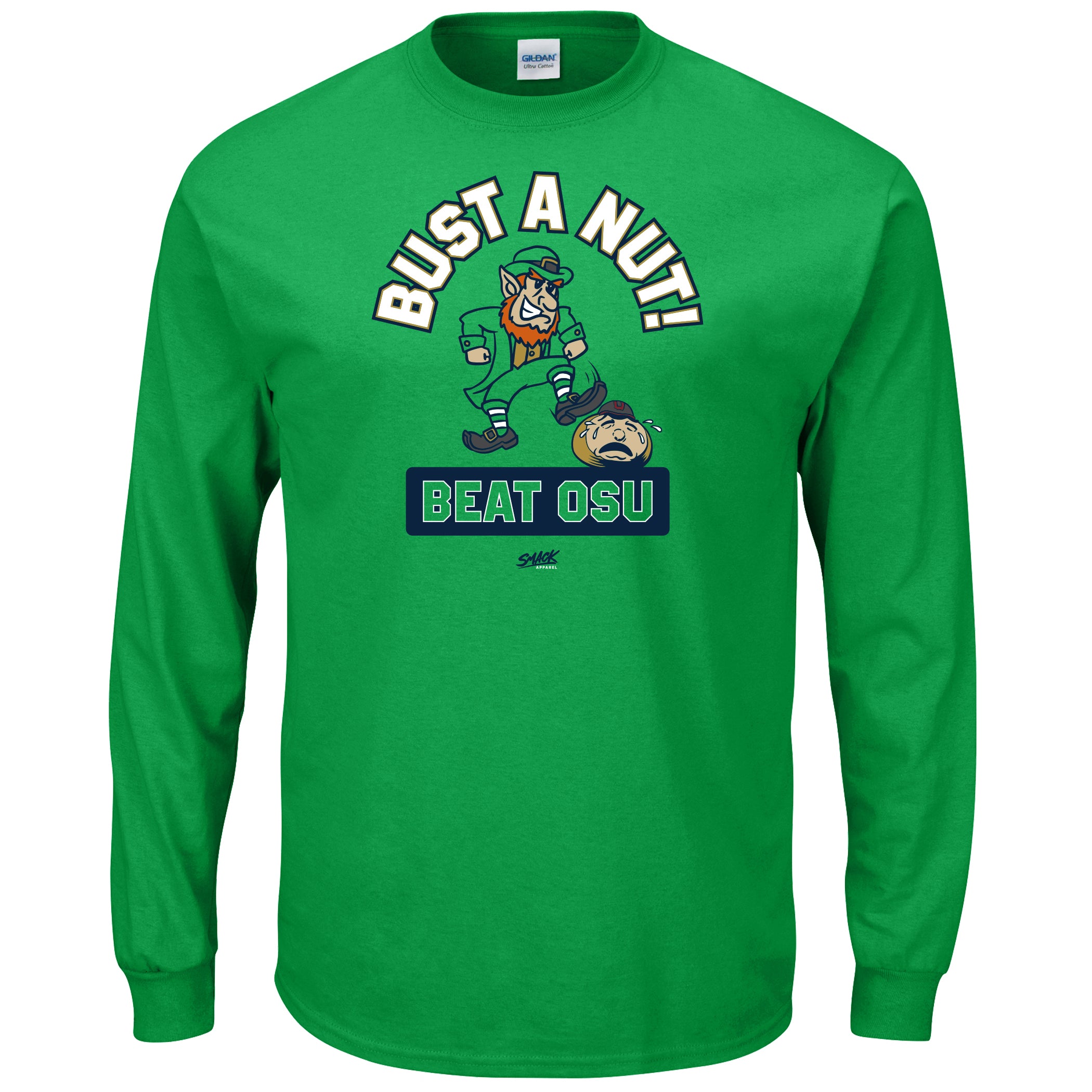 Bust a Nut! Beat OSU T-Shirt for Notre Dame College Fans