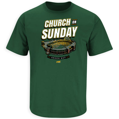 Church On Sunday T-Shirt for Green Bay Football Fans (SM-5XL)