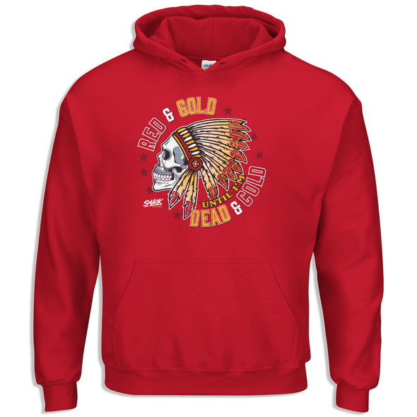 Red and Gold Till I'm Dead and Cold Shirt for Kansas City Football Fans