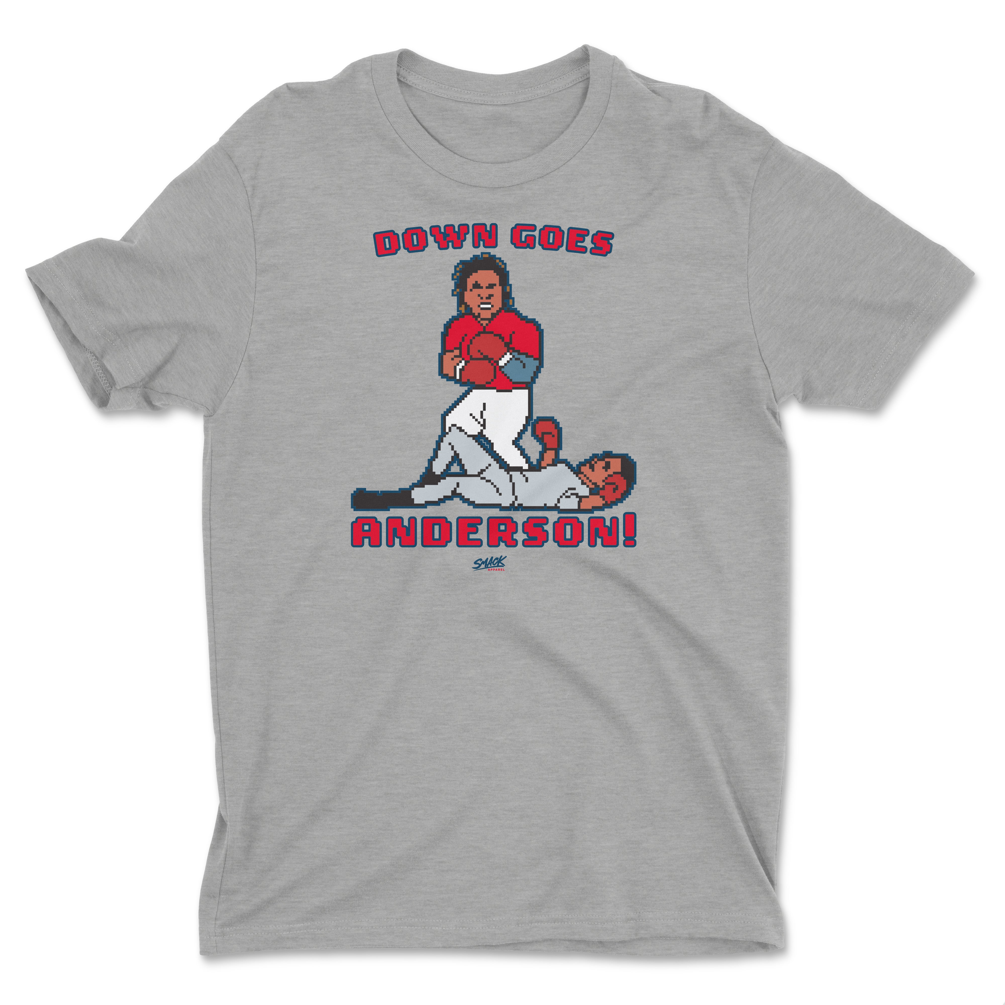 Down Goes Anderson! Retro Punch-out T-Shirt for Cleveland Baseball Fans (SM-5XL)