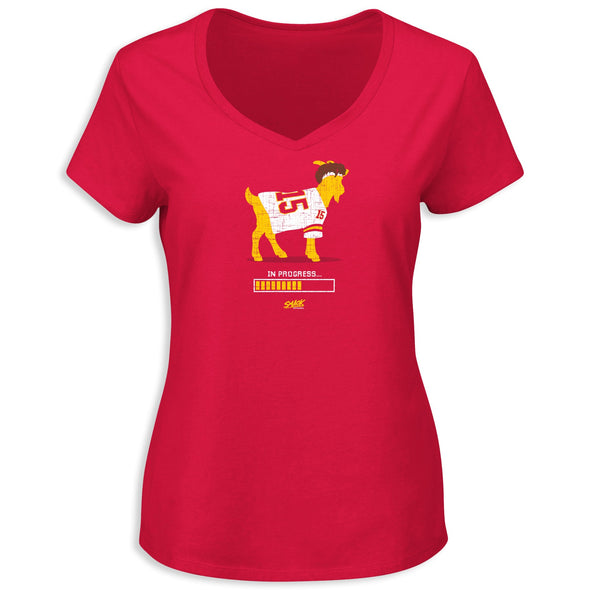 G.O.A.T. In Progress Ladies T-Shirt (GOAT) for Kansas City Football Fans