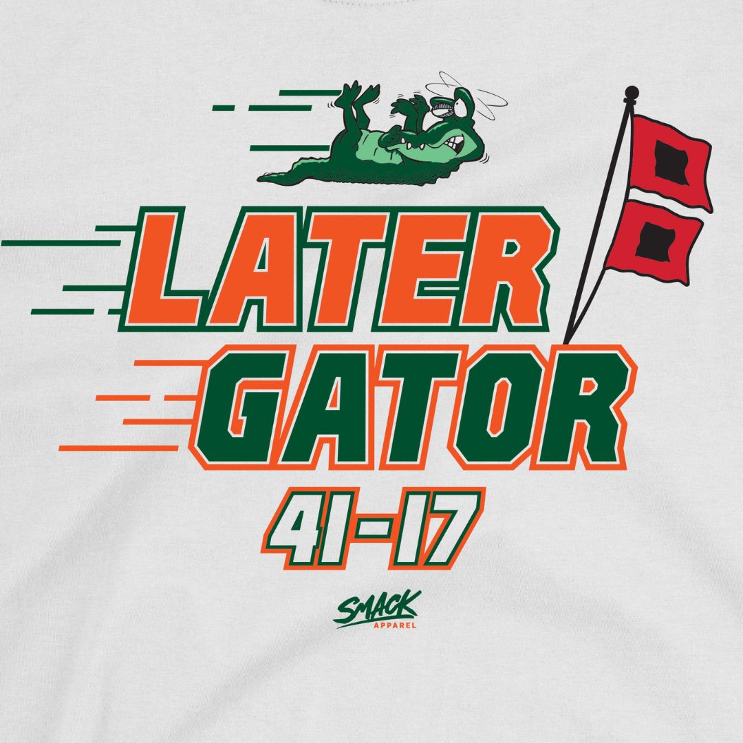 Later Gator Score T-Shirt for Miami College Fans (SM-5XL