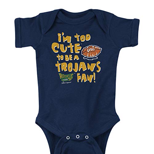 Notre Dame Football Too Cute to Be a Trojans Fan Navy Onesie