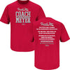 Ohio State Football Fans Team Apparel | Thanks Coach Meyer T-Shirt