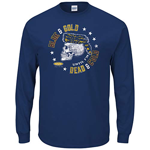 Smack Apparel West Virginia T-Shirt — "I Bleed Blue And Gold Till I Die" Navy Tee