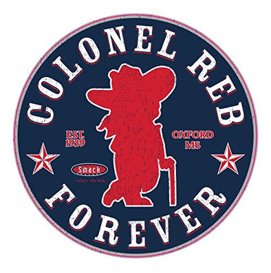 Ole Miss Football Fans. Colonel Reb Forever. Navy Sticker (6x6 inch)