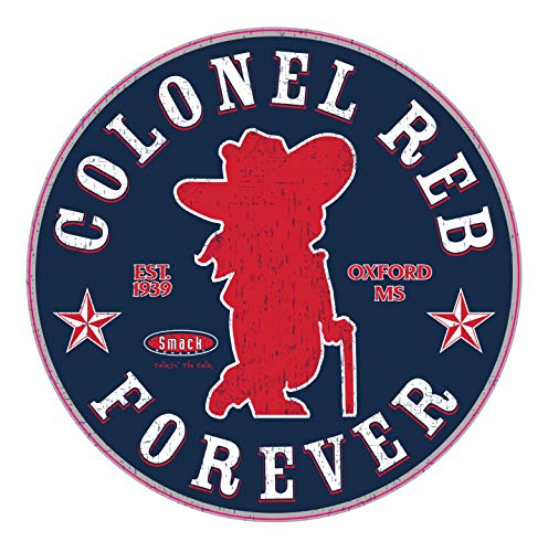 Ole Miss Football Fans. Colonel Reb Forever. Navy Sticker (6x6 inch)