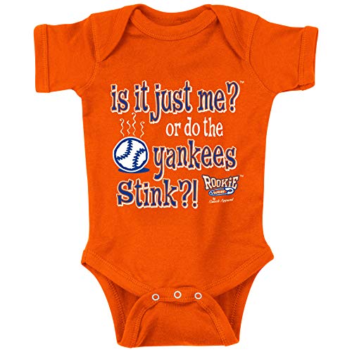 New York Baseball Fans (NYM). Is It Just Me? or Do The Yankees Stink?! Baby Onesie or Toddler T-Shirts, 3T / Orange