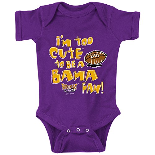 LSU Football Fans. I'm Too Cute Purple (Anti-Bama) Onesie (NB-18M) & Toddler Tee (2T-4T)