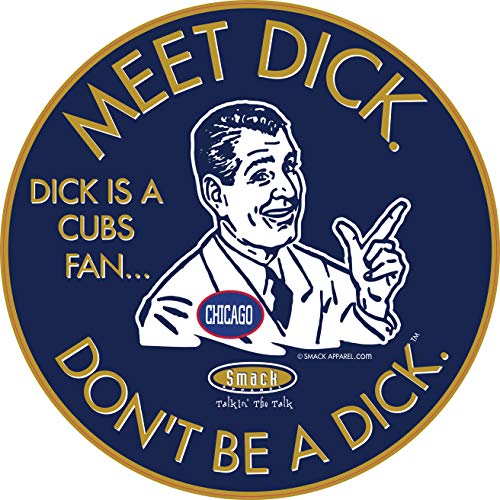 Milwaukee Baseball Fans. Don't be a D!ck (Anti-Cubs). Navy Sticker (6x6 inch)