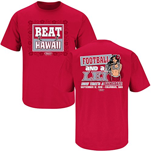Ohio State Buckeyes Fans. Beat Hawaii Scarlet T Shirt (Sm-5x)
