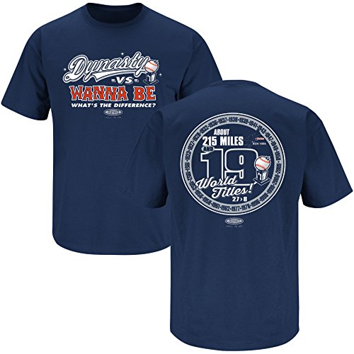 NY Baseball Fans. Dynasty Vs. Wannabe Navy T-Shirt