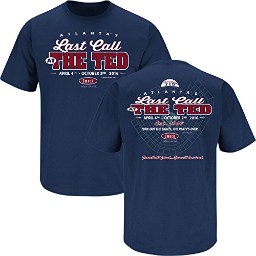 Atlanta Baseball Fans. Last Call at The Ted. Navy T Shirt (SM-5X)
