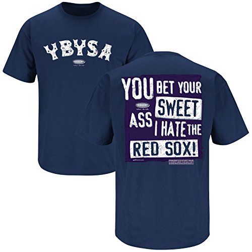 NY Baseball Fans. YBYSA I Hate The Red Sox Navy T-Shirt (S-5X)