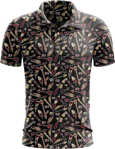 Spearhead Print Men's Golf Polo T-Shirt for Florida State Football Fans