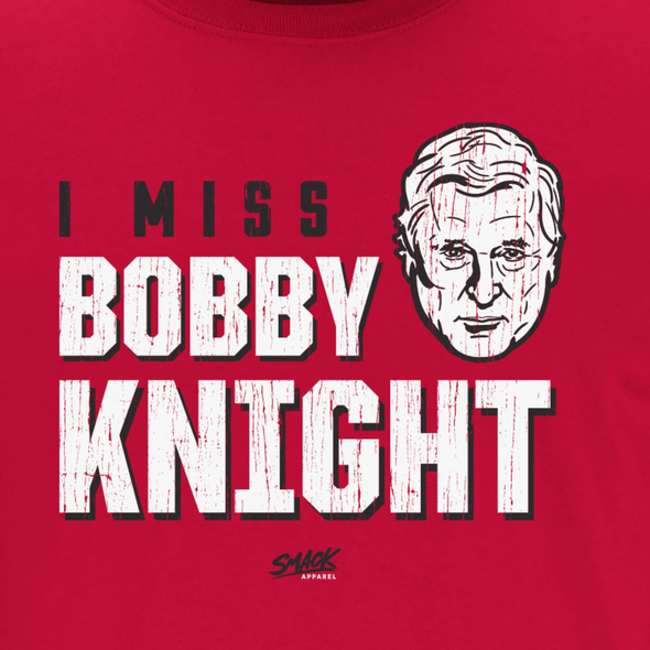 Indiana Basketball Fans. I Miss Bobby Knight. Cardinal T-Shirt (Sm-5X)