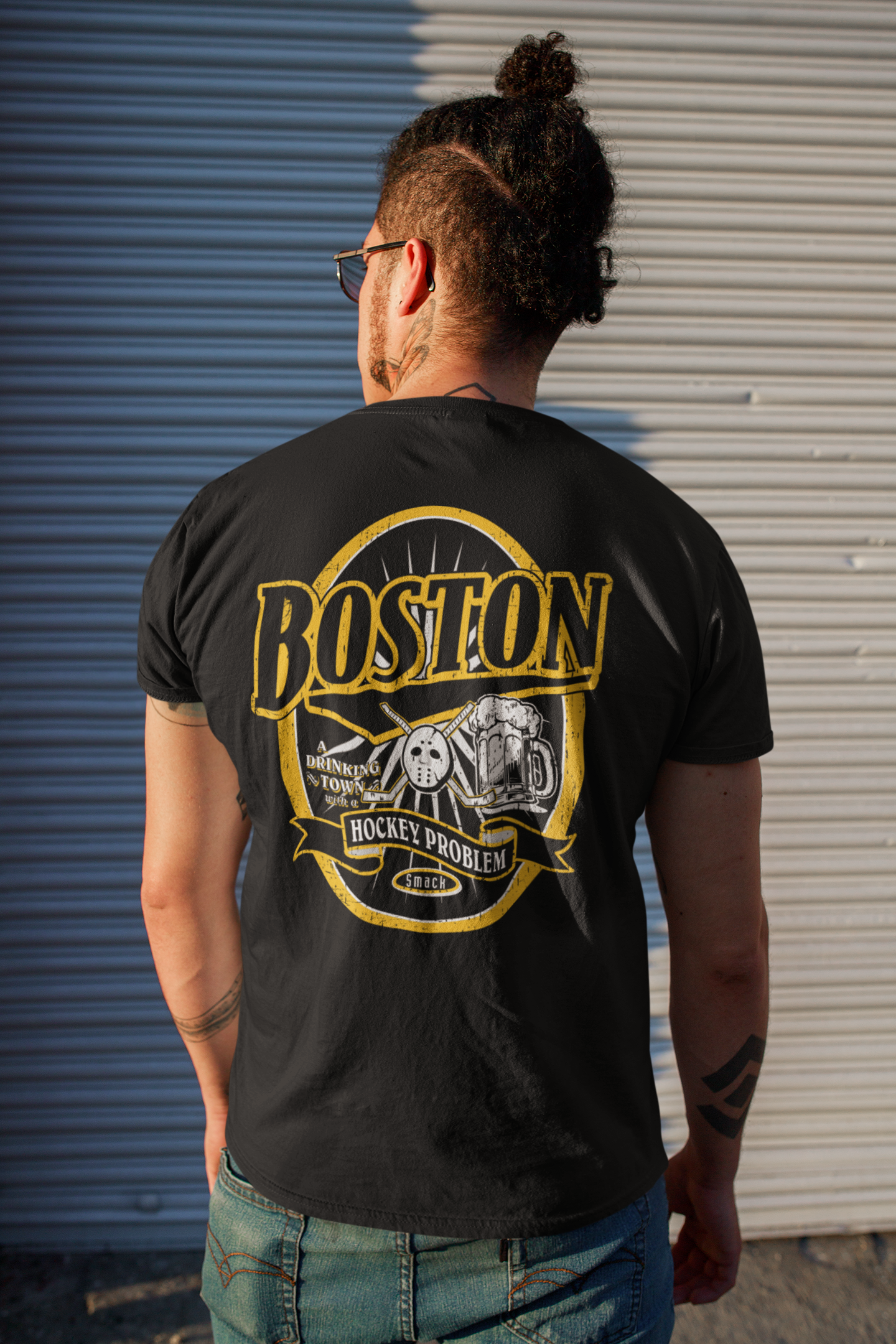 Smack Apparel Bear Down Boston Shirt Long Sleeve / Small / Black