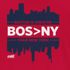 Boston is Greater than New York (BOS>NY) T-Shirt for Boston Baseball Fans