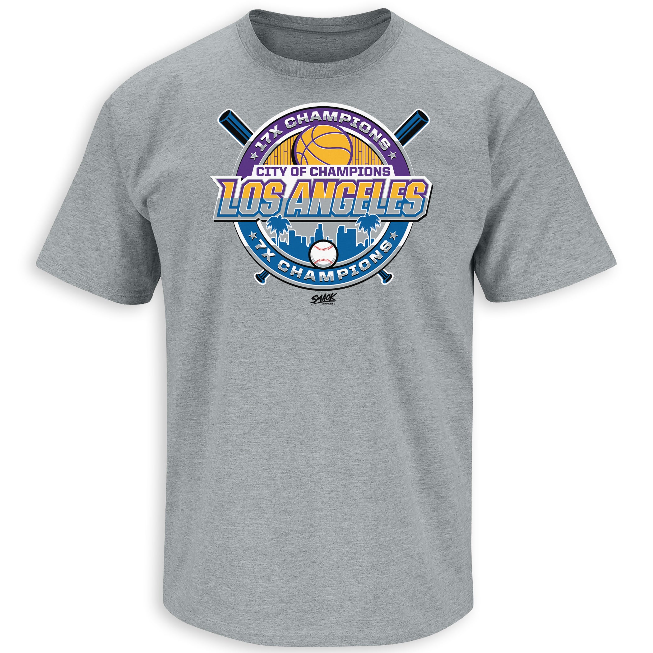 Los Angeles LA City of Champions Los Angeles Baseball Fans and Bas Smack Apparel