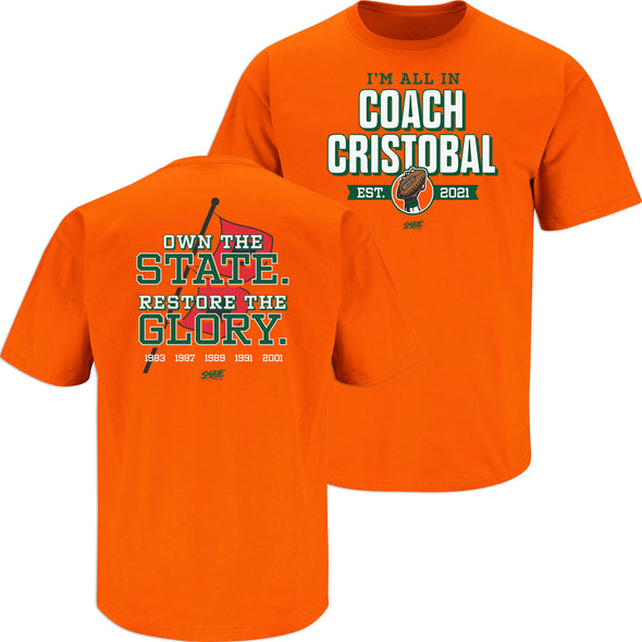 Coach Cristobal Miami Hurricanes Shirt