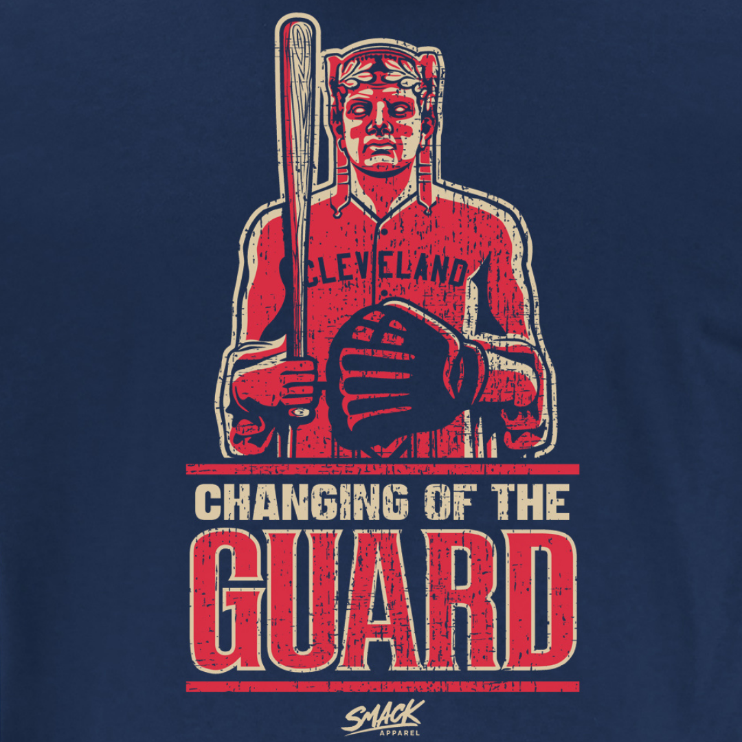Smack Apparel Changing of The Guard Shirt | Cleveland Baseball Fans | Shop Unlicensed Cleveland Gear Short Sleeve / Large / Navy