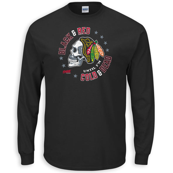 Black & Red 'Til I'm Cold & Dead | Chicago Pro Hockey Fan Apparel