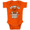 Drink Up Woof Woof! | Unlicensed Cleveland Pro Football Baby Bodysuits or Toddler Tees
