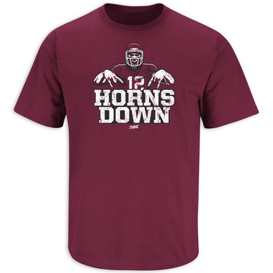 Horns Down (Anti-Texas) T-Shirt for Texas A&M College Football Fans