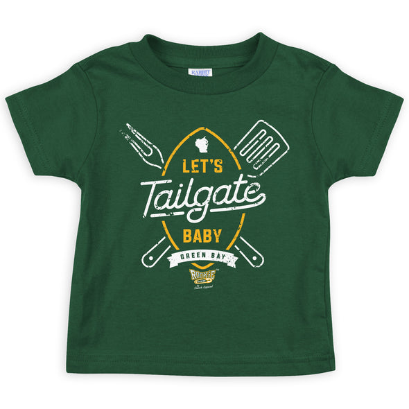 Let's Tailgate Baby | Unlicensed Green Bay Pro Football Baby Bodysuits or Toddler Tees
