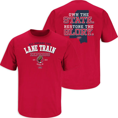 All Aboard the Lane Train T-Shirt for Ole Miss Football Fans