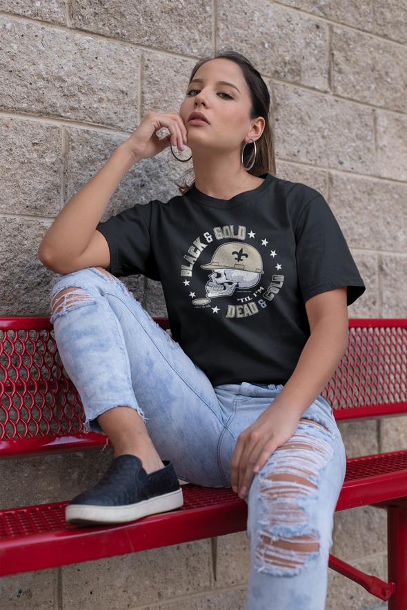 Smack Apparel Notre Dame Football T-Shirt | 'Blue And Gold Til I'm Dead And Cold' Navy Tee (SM-5XL)