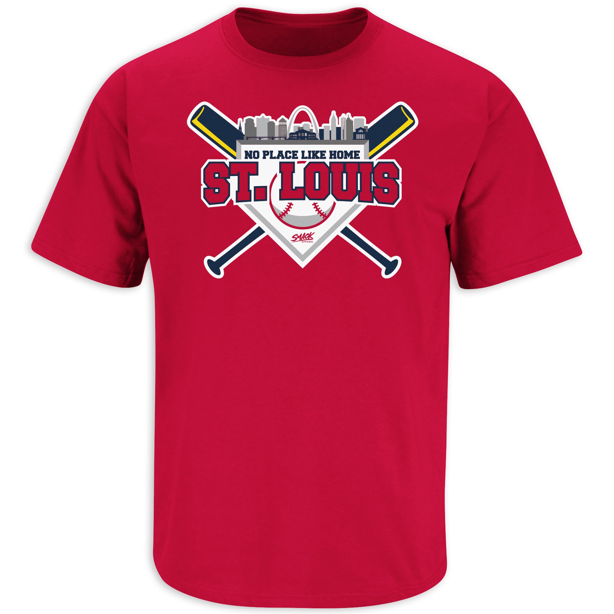 Smack Apparel No Place Like Home T-Shirt for St. Louis Baseball Fans, Short Sleeve / 5XL / Red