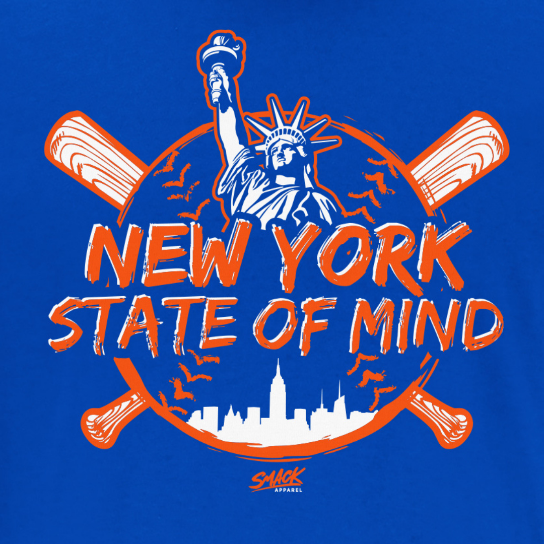 Smack Apparel New York State of Mind T-Shirt for New York Baseball Fans (NYM) Short Sleeve / 5XL / Royal