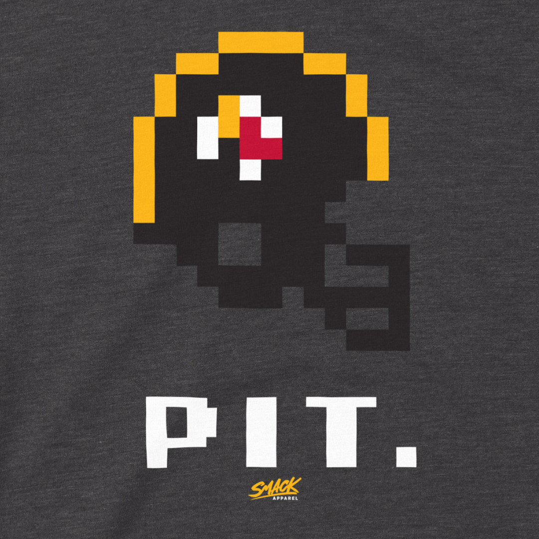 Retro (8-bit) Helmet T-Shirt for Pittsburgh Football Fans – Smack Apparel Retro (8-bit) Helmet T-Shirt for Pittsburgh Football Fans – Smack Apparel