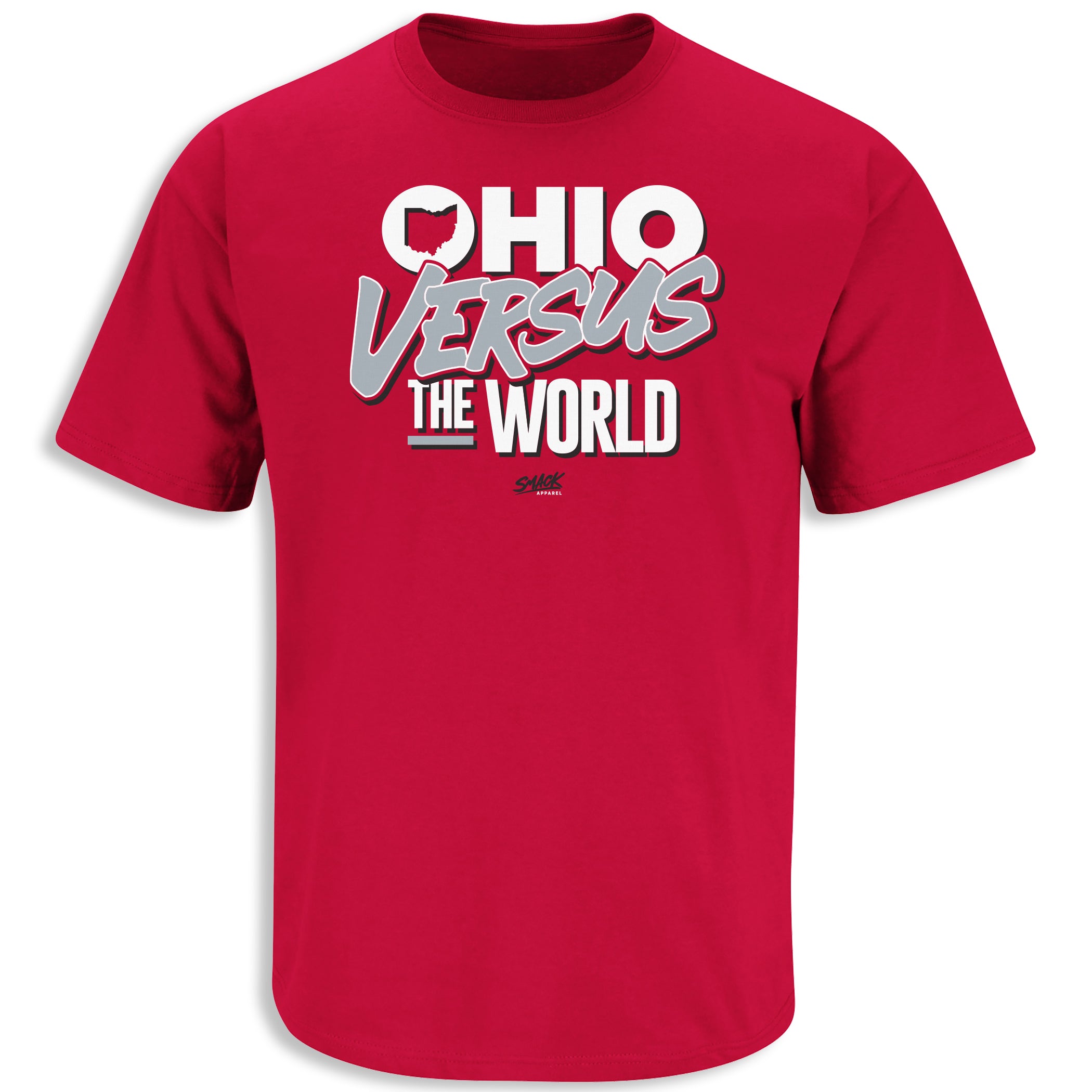 Smack Apparel Ohio Versus The World T-Shirt for Ohio State College Fans (SM-5XL), Short Sleeve / X-Large / Red