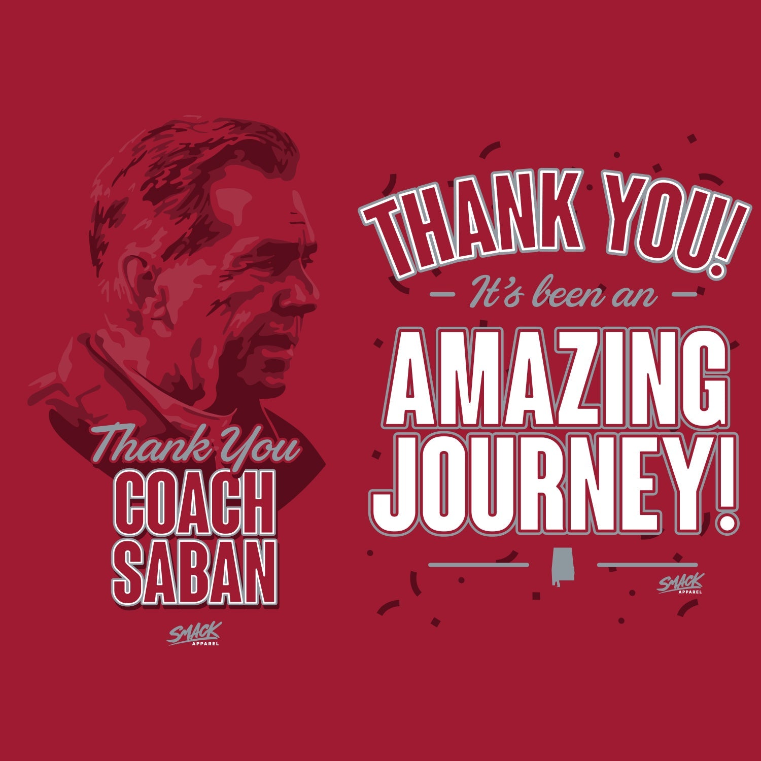 Thank You Coach Saban T Shirt for Alabama College Fans SM 5XL