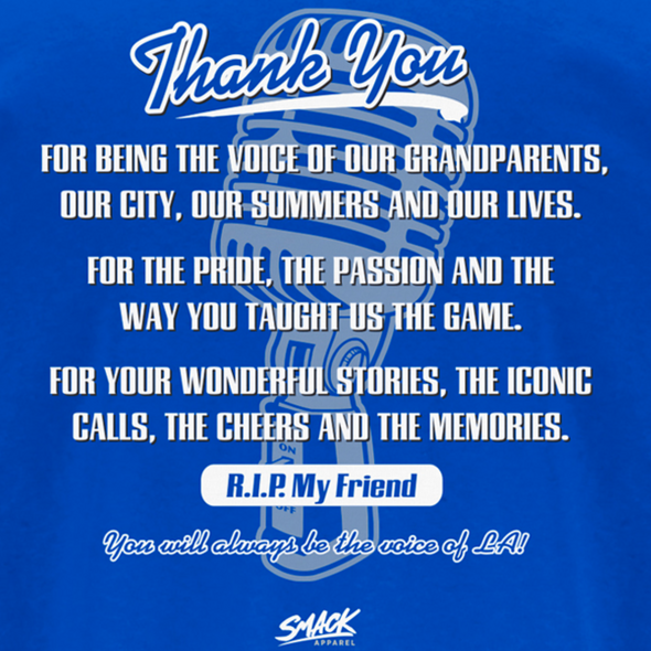 Los Angeles Baseball Fans Apparel | Vin Scully Tribute Shirt | Buy Gear for LA Baseball Fans
