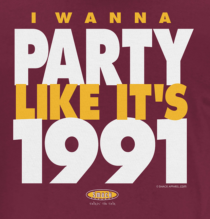 "Party Like It's 1991" Washington Football Team Fan T-Shirt - Officially Licensed, Multiple Sizes (SM-5XL)