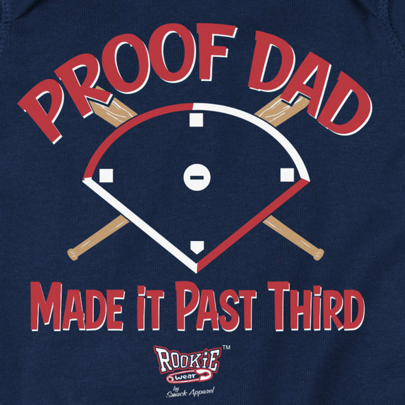 Proof Dad Made it Past Third | Atlanta Pro Baseball Baby Bodysuits or Toddler Tees