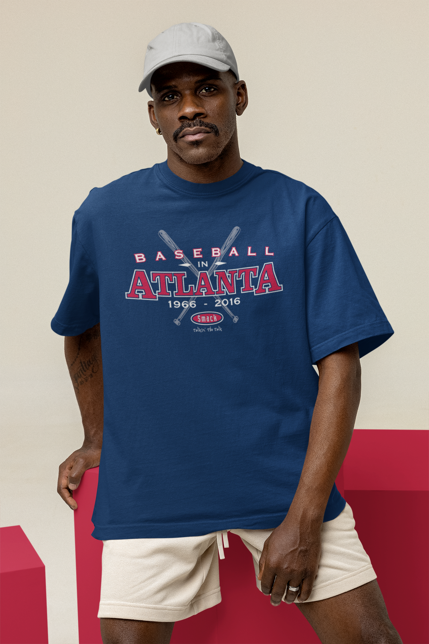 Smack Apparel Atlanta Baseball Fans - Baseball in Atlanta Shirt Small / Navy