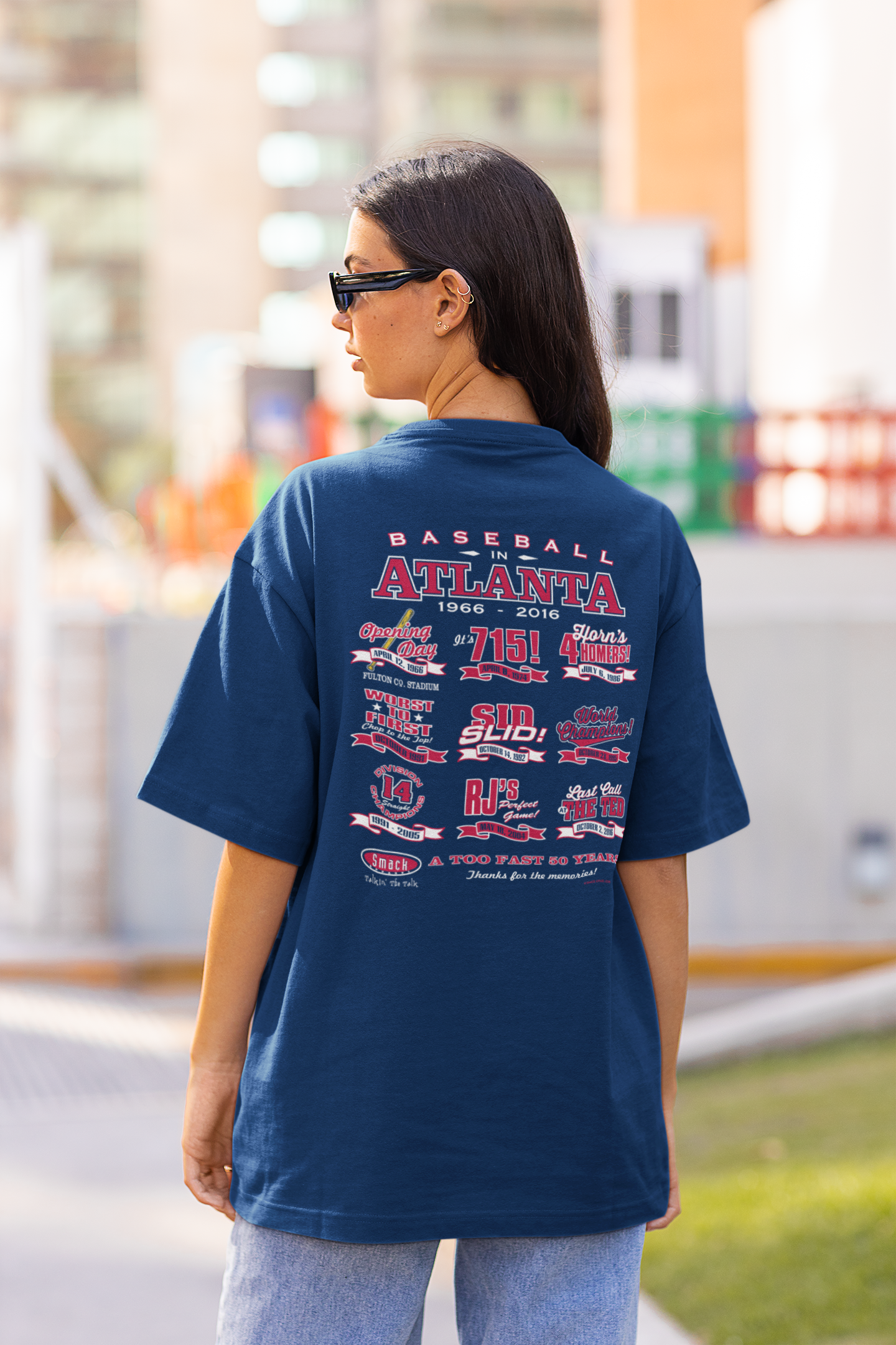 Smack Apparel Atlanta Baseball Fans - Baseball in Atlanta Shirt Small / Navy